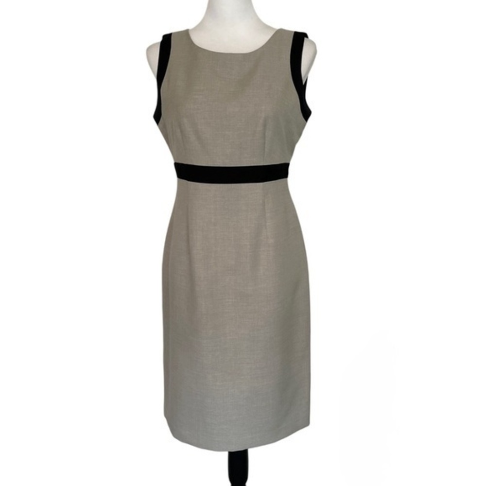 Black Label by Evan-Picone‎ Colorblock Sheath Dress Tan Black Womens 4
